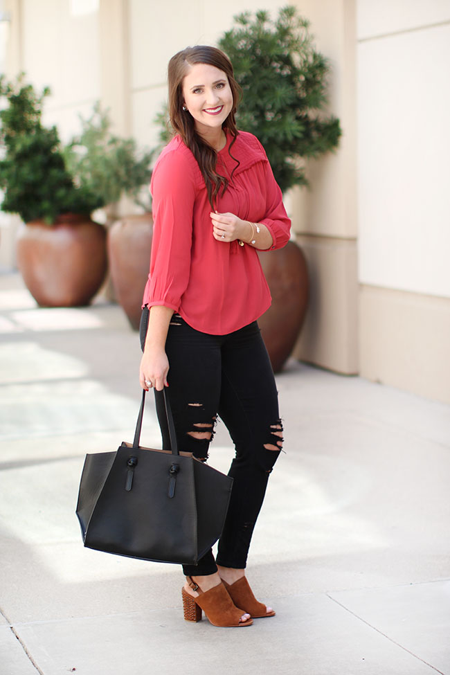 Red Tassled Blouse